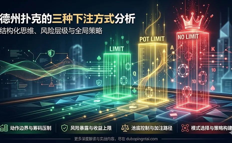 德州扑克的三种下注方式分析：结构化思维、风险层级与全局策略