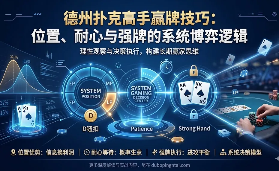 德州扑克高手总结赢牌技巧一：位置、耐心与强牌的系统博弈逻辑