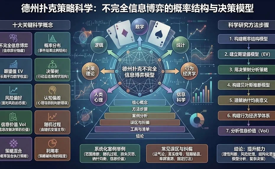德州扑克策略科学：不完全信息博弈的概率结构与决策模型