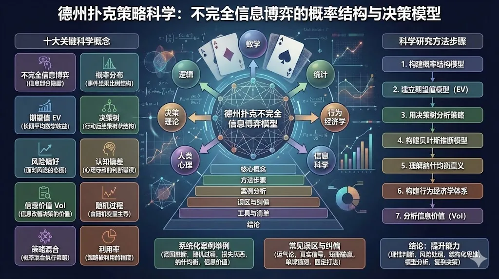 德州扑克策略科学：不完全信息博弈的概率结构与决策模型