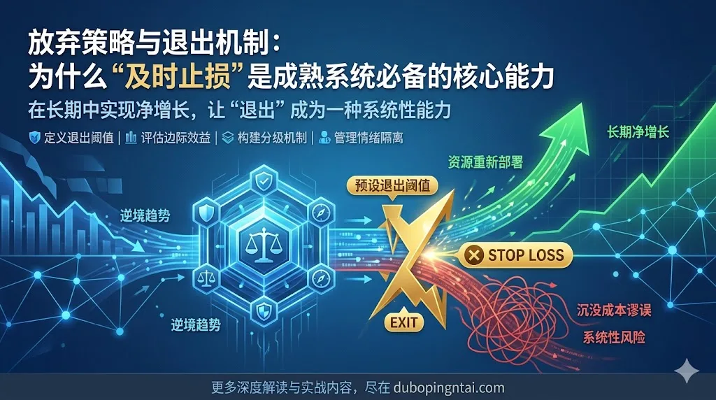 放弃策略与退出机制：为什么“及时止损”是成熟系统必备的核心能力