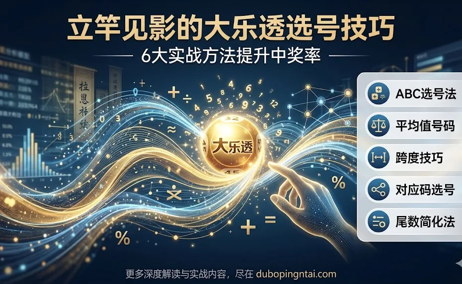 立竿见影的大乐透选号技巧：6大实战方法提升中奖率（适用于大乐透、南粤风采、22选5等玩法）