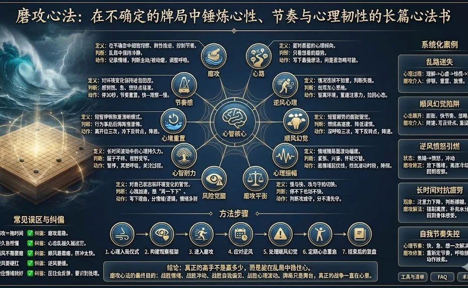 磨攻心法：在不确定的牌局中锤炼心性、节奏与心理韧性的长篇心法书