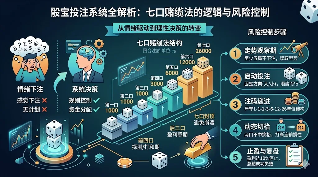 骰宝投注系统全解析：七口赌缆法的逻辑与风险控制