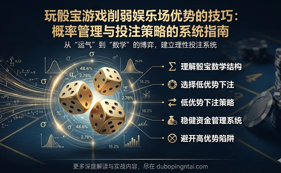 玩骰宝游戏削弱娱乐场优势的技巧：概率管理与投注策略的系统指南