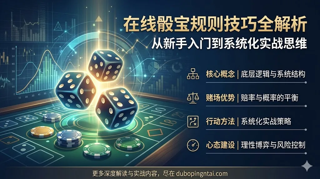 在线骰宝规则技巧全解析：从新手入门到系统化实战思维前言：骰宝，不只是“押大押小”的游戏 在数字化娱乐与在线博彩盛行的时代，**骰宝（Sic Bo）**已经从传统赌场的热闹桌面，走入了数以千万计的在线游戏平台。 很多新手第一次接触骰宝时，总会觉得它“看起来简单、玩起来混乱”。 三颗骰子同时滚动，几十种投注选项同时亮起，眼花缭乱的赔率让人兴奋却又焦虑。 事实上，骰宝不是纯粹的“碰运气”游戏，它是一种概率、心理与资金控制的结合体。 每一次下注背后，都隐藏着数学结构与行为心理的碰撞。 本篇将用系统化方式拆解在线骰宝的规则、结构与技巧， 帮助你从“新手盲玩”转变为“理性博弈者”。 ✅ 行动项： 写下你对“骰宝”的第一印象，用一句话定义它：是运气游戏？还是策略游戏？ 核心概念：骰宝的底层逻辑与系统结构 一、骰宝的定义与玩法核心 **骰宝（Sic Bo）**是一种基于三颗骰子的概率型博弈游戏。 每次游戏共有6³＝216种可能结果，投注项目依据这216种结果的统计分布设计。 在在线骰宝平台中，玩家通常能选择以下投注类型： 大小（总点数4–10为小，11–17为大） 单双（点数总和为奇数或偶数） 特定点数（如投出总点数为10或11） 对子与三同号（豹子） 组合点（如1-2、2-5等两颗骰子的组合） 每种下注的赔率、概率与风险等级不同， 而赌场通过“赔率与概率的错位”，建立长期稳定的盈利优势。 ✅ 行动项： 记录常见7种骰宝下注类型及其赔率、概率。 二、赌场优势（House Edge） 赌场优势指的是赌场在赔率设计上，相较于公平概率的固定获利比例。 投注类型胜率公平赔率实际赔率赌场优势大/小48.61%1.06:11:12.78%单/双48.61%1.06:11:12.78%特点数 4 或 171.39%71:160:115.28%对子7.4%12.5:18:118.25%三同号0.46%215:1150:130.09% 落地判断： 赔率越高，风险越大；赌场优势越高，长期亏损越快。 ✅ 行动项： 将你的投注类型按赌场优势高低分级，减少高风险下注。 三、期望值（Expected Value） 公式： E = (p × w) − [(1−p) × l] 其中： E = 期望值（每次下注的平均收益） p = 胜率 w = 赢时获得的赔率收益 l = 输时损失 示例： 假设投注“大”，p=0.4861，w=1，l=1 E = (0.4861×1) − (0.5139×1) = -0.0278 每下注100元，长期平均亏损2.78元。 边界条件： 若E