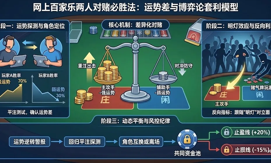 网上百家乐两人对赌必胜法：利用“运势差”与博弈论构建稳定盈利模型