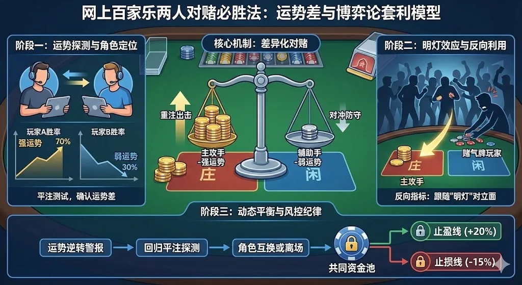 网上百家乐两人对赌必胜法：利用“运势差”与博弈论构建稳定盈利模型