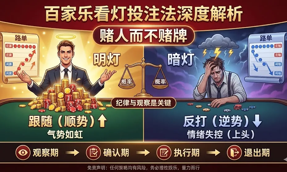 百家乐看灯投注法深度解析：赌人而不赌牌的实战策略与心理博弈指南
