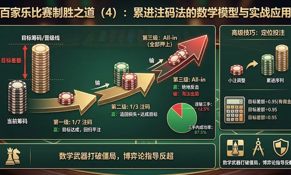 百家乐比赛制胜之道（4）：累进注码法的数学模型与实战应用