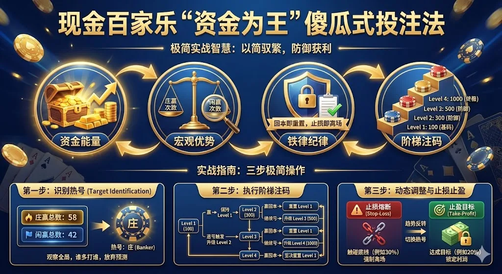 现金百家乐“资金为王”极简投注法：以简驭繁的实战智慧