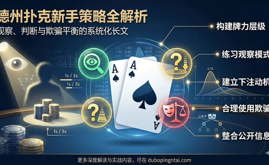 德州扑克新手策略全解析：观察、判断与欺骗平衡的系统化长文
